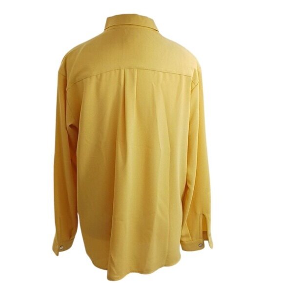 J. Jill Button Front Shirt Womens Size Small Yellow Long Sleeve Blouse Casual - Picture 5 of 8
